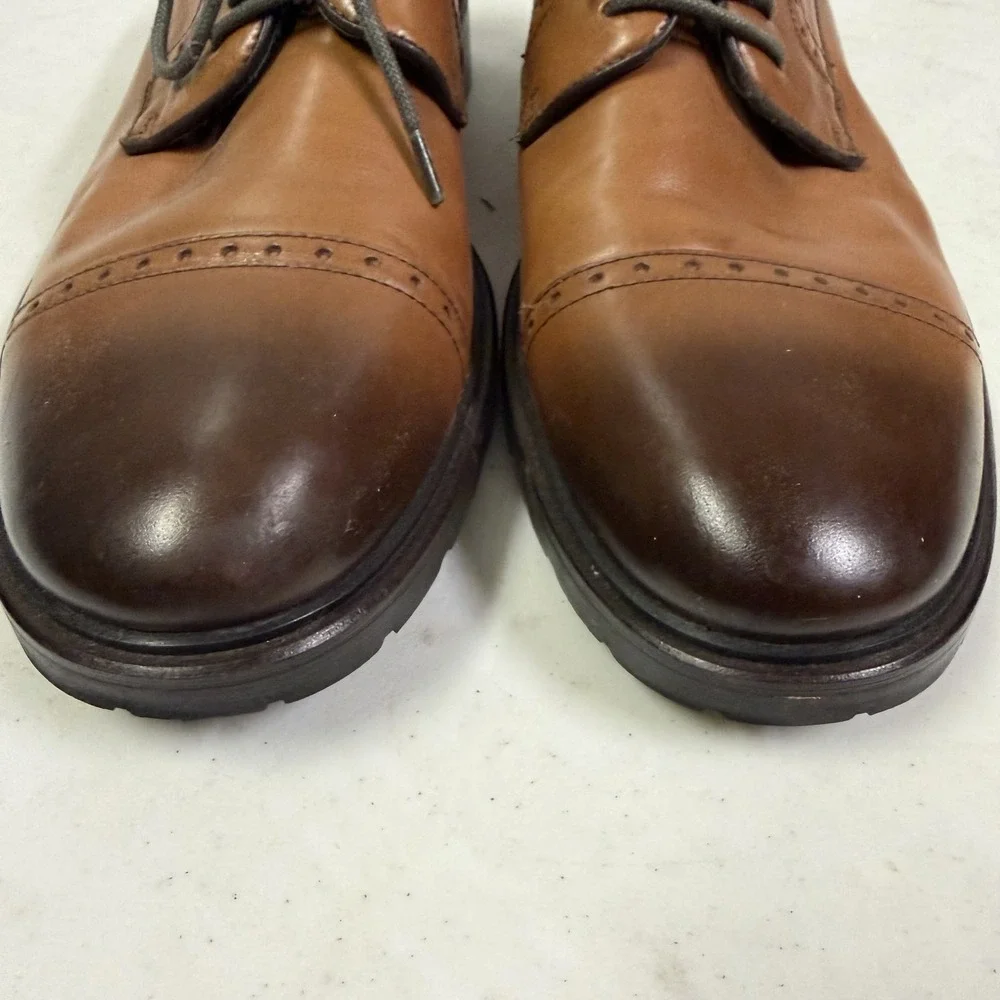 Johnston & Murphy J&M 1850 Men's 10.5M Brown Leather Cap Toe Oxford Dress Shoes
